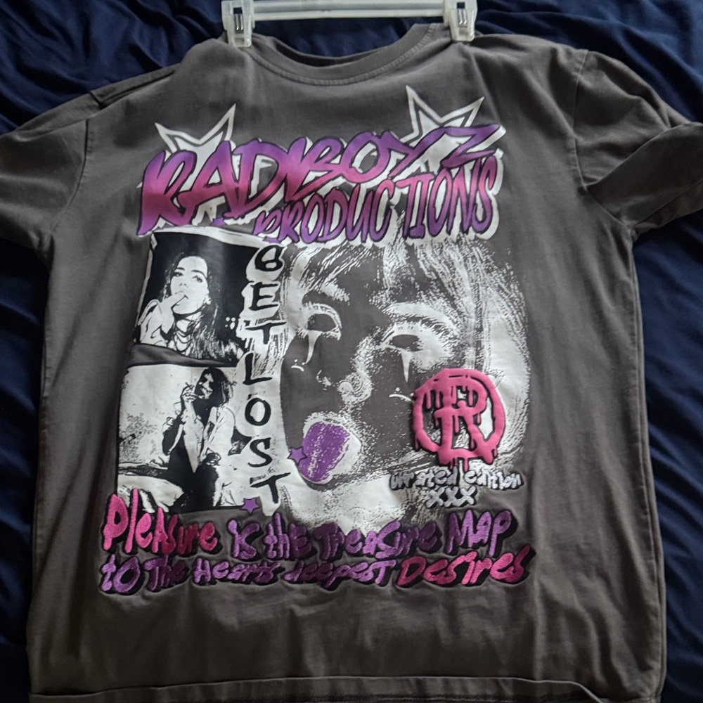 Graphic Kids T-Shirt - Gray and Purple